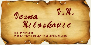 Vesna Milošković vizit kartica